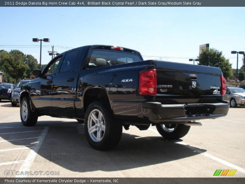 Brilliant Black Crystal Pearl / Dark Slate Gray/Medium Slate Gray 2011 Dodge Dakota Big Horn Crew Cab 4x4