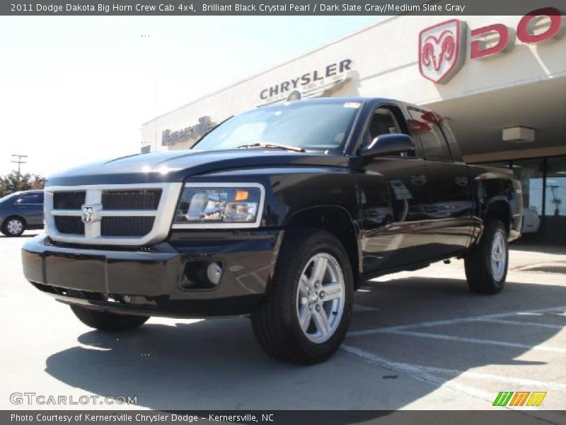 Brilliant Black Crystal Pearl / Dark Slate Gray/Medium Slate Gray 2011 Dodge Dakota Big Horn Crew Cab 4x4