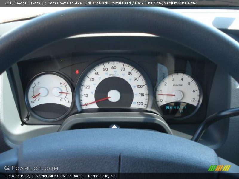 Brilliant Black Crystal Pearl / Dark Slate Gray/Medium Slate Gray 2011 Dodge Dakota Big Horn Crew Cab 4x4