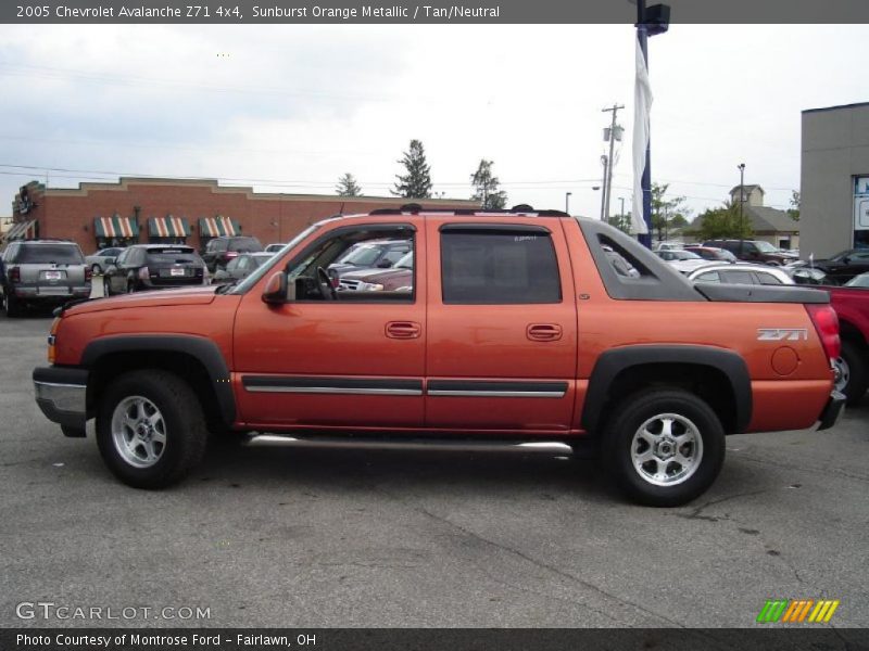 Sunburst Orange Metallic / Tan/Neutral 2005 Chevrolet Avalanche Z71 4x4