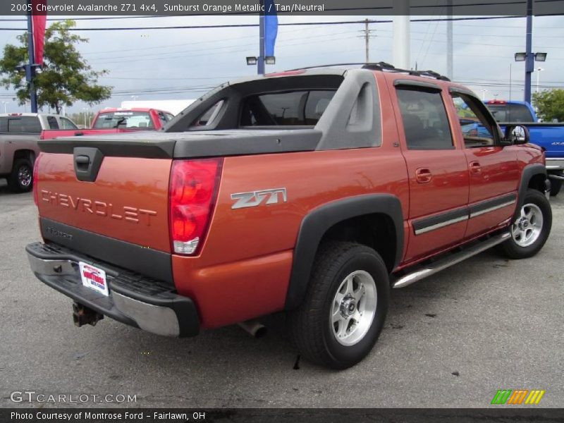 Sunburst Orange Metallic / Tan/Neutral 2005 Chevrolet Avalanche Z71 4x4