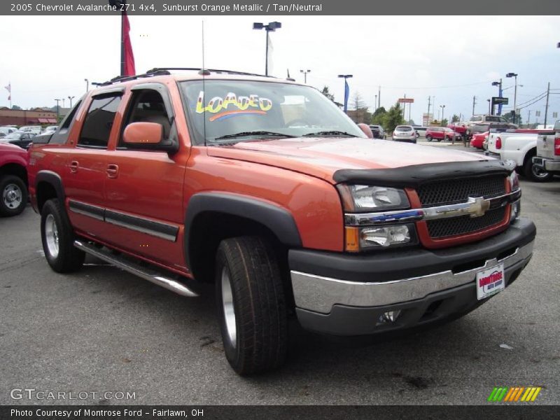 Sunburst Orange Metallic / Tan/Neutral 2005 Chevrolet Avalanche Z71 4x4