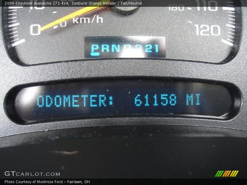 Sunburst Orange Metallic / Tan/Neutral 2005 Chevrolet Avalanche Z71 4x4