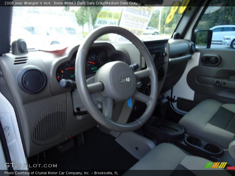 Stone White / Dark Slate Gray/Medium Slate Gray 2008 Jeep Wrangler X 4x4