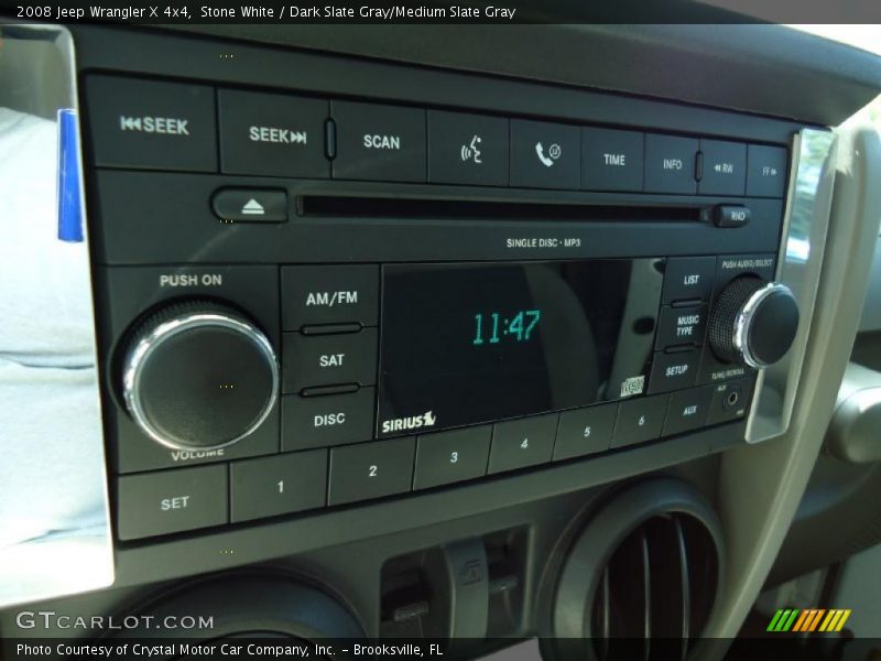 Stone White / Dark Slate Gray/Medium Slate Gray 2008 Jeep Wrangler X 4x4