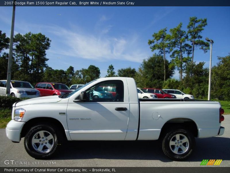 Bright White / Medium Slate Gray 2007 Dodge Ram 1500 Sport Regular Cab