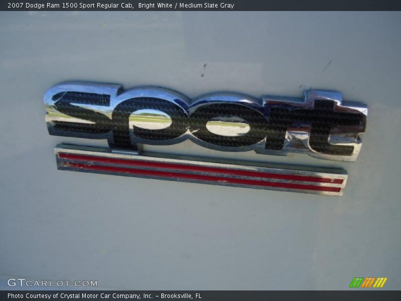 Bright White / Medium Slate Gray 2007 Dodge Ram 1500 Sport Regular Cab