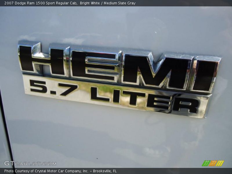 Bright White / Medium Slate Gray 2007 Dodge Ram 1500 Sport Regular Cab