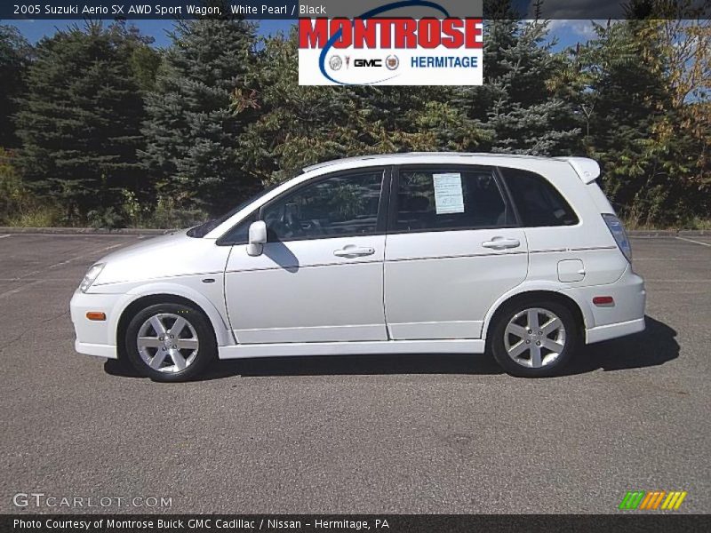 White Pearl / Black 2005 Suzuki Aerio SX AWD Sport Wagon