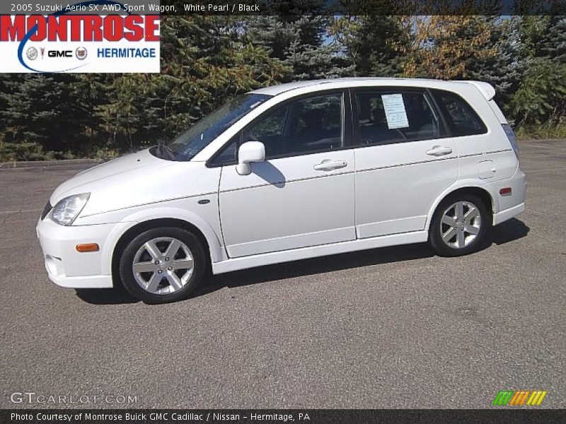 White Pearl / Black 2005 Suzuki Aerio SX AWD Sport Wagon