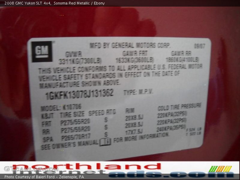 Sonoma Red Metallic / Ebony 2008 GMC Yukon SLT 4x4