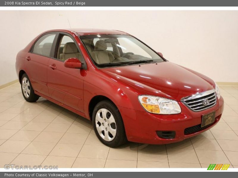 Spicy Red / Beige 2008 Kia Spectra EX Sedan