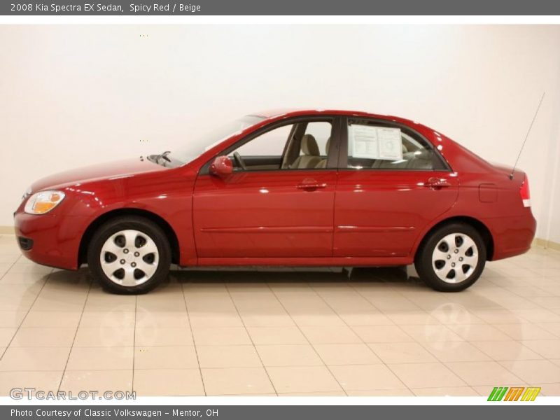 Spicy Red / Beige 2008 Kia Spectra EX Sedan