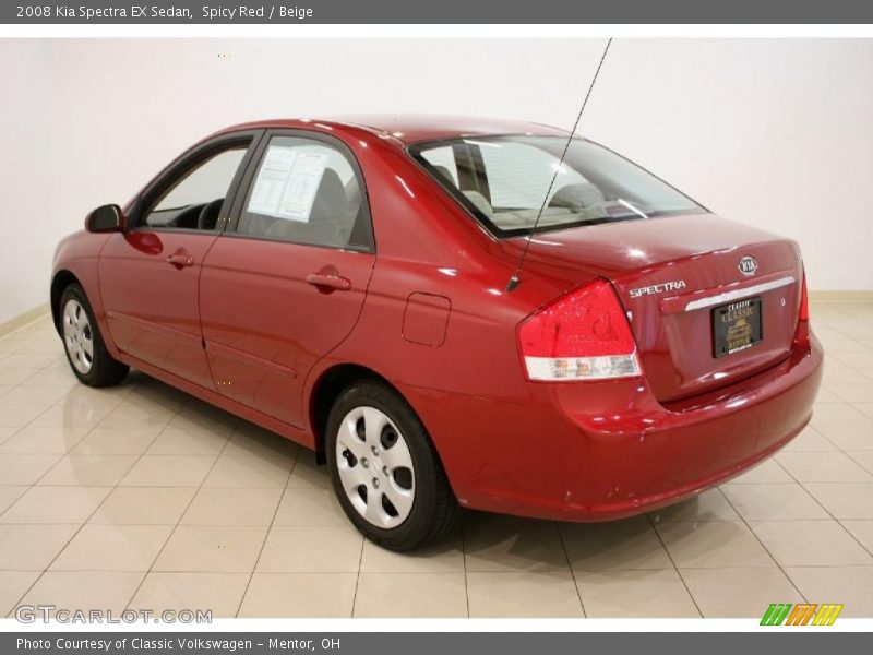 Spicy Red / Beige 2008 Kia Spectra EX Sedan