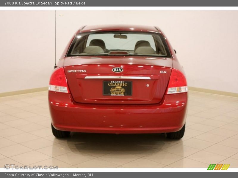 Spicy Red / Beige 2008 Kia Spectra EX Sedan