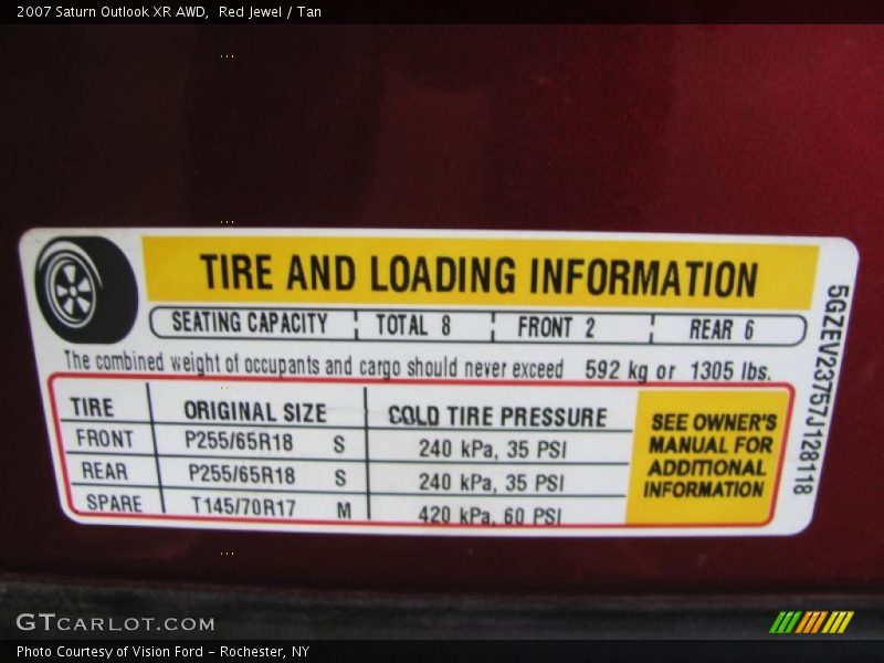 Red Jewel / Tan 2007 Saturn Outlook XR AWD