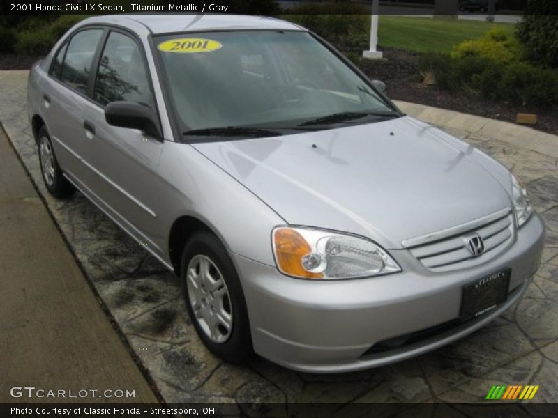 Titanium Metallic / Gray 2001 Honda Civic LX Sedan