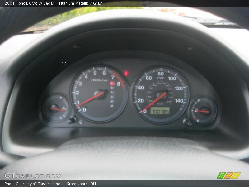 Titanium Metallic / Gray 2001 Honda Civic LX Sedan