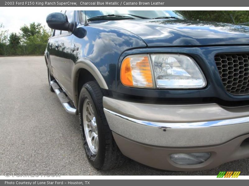 Charcoal Blue Metallic / Castano Brown Leather 2003 Ford F150 King Ranch SuperCrew