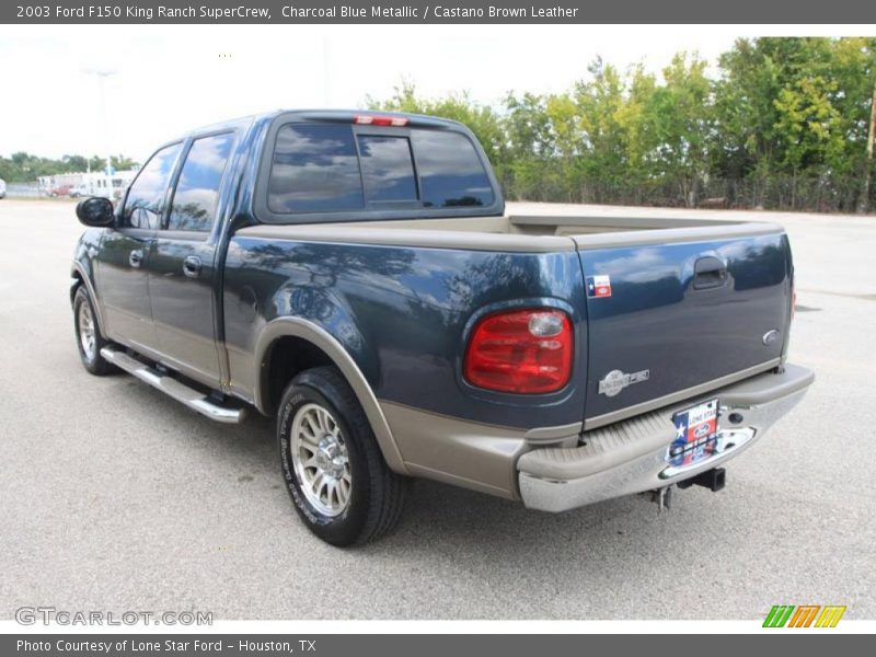 Charcoal Blue Metallic / Castano Brown Leather 2003 Ford F150 King Ranch SuperCrew