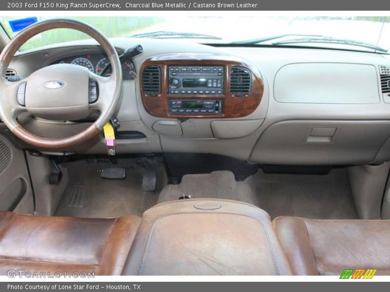Charcoal Blue Metallic / Castano Brown Leather 2003 Ford F150 King Ranch SuperCrew