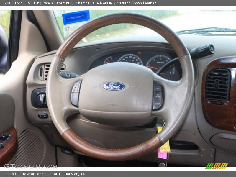 Charcoal Blue Metallic / Castano Brown Leather 2003 Ford F150 King Ranch SuperCrew