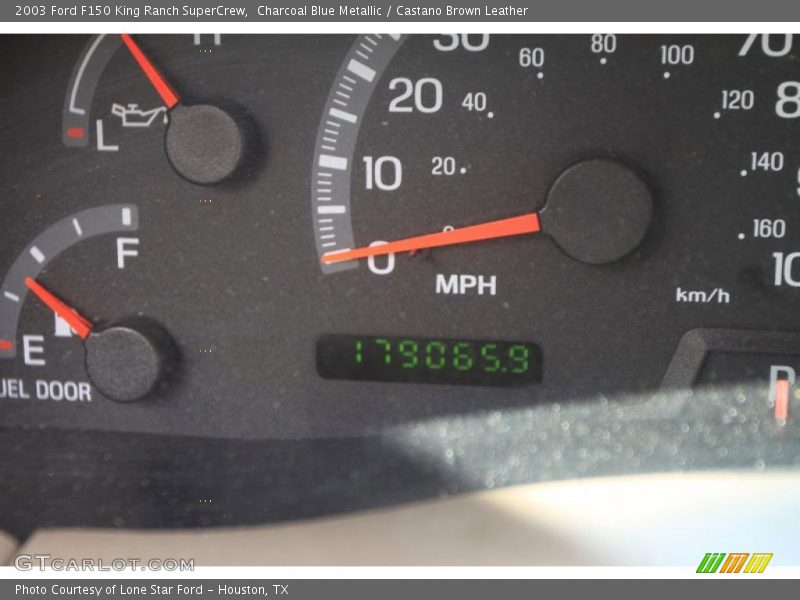 Charcoal Blue Metallic / Castano Brown Leather 2003 Ford F150 King Ranch SuperCrew