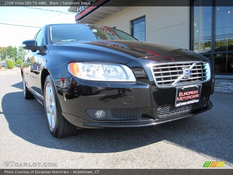 Black / Sandstone Beige 2008 Volvo S80 T6 AWD