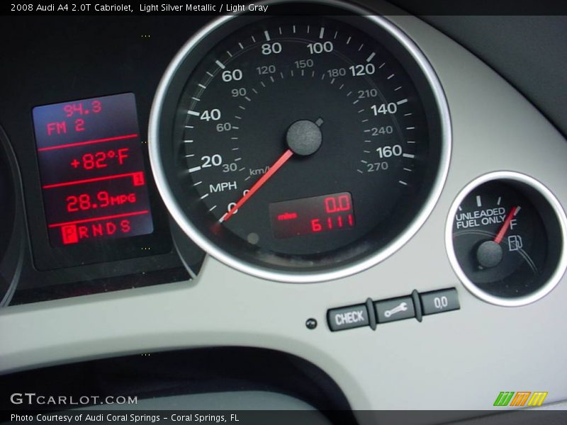 Light Silver Metallic / Light Gray 2008 Audi A4 2.0T Cabriolet