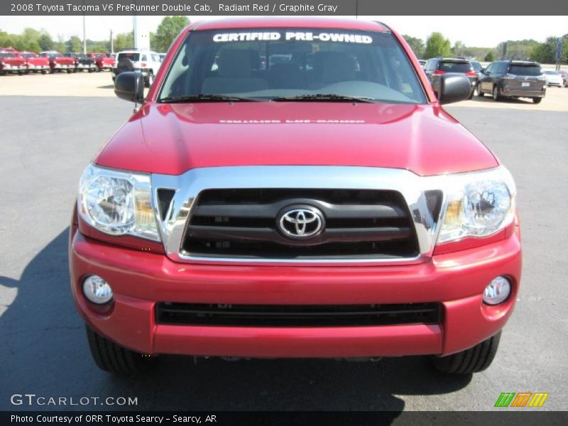 Radiant Red / Graphite Gray 2008 Toyota Tacoma V6 PreRunner Double Cab