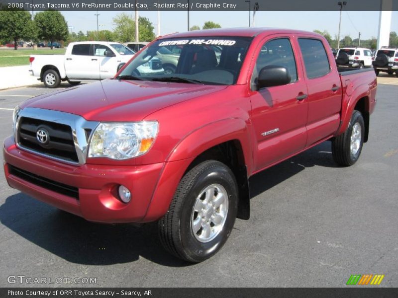 Radiant Red / Graphite Gray 2008 Toyota Tacoma V6 PreRunner Double Cab