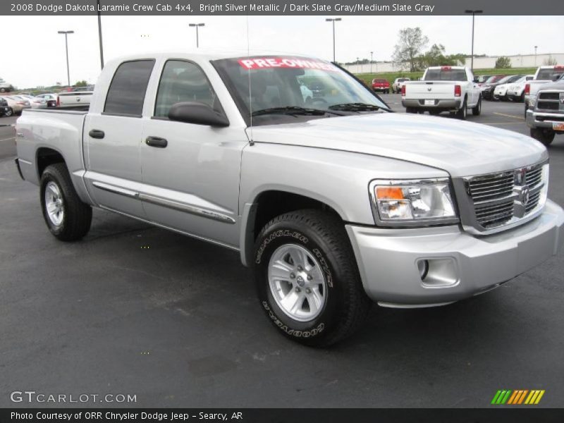 Bright Silver Metallic / Dark Slate Gray/Medium Slate Gray 2008 Dodge Dakota Laramie Crew Cab 4x4