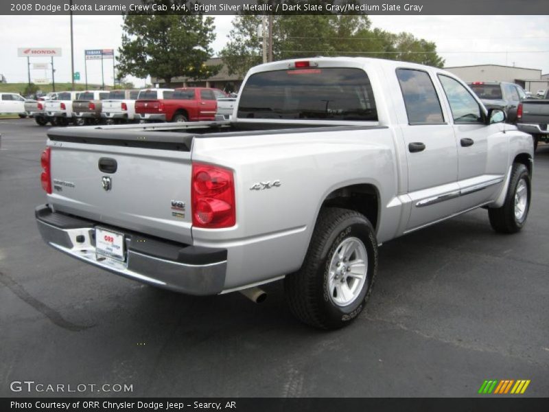 Bright Silver Metallic / Dark Slate Gray/Medium Slate Gray 2008 Dodge Dakota Laramie Crew Cab 4x4