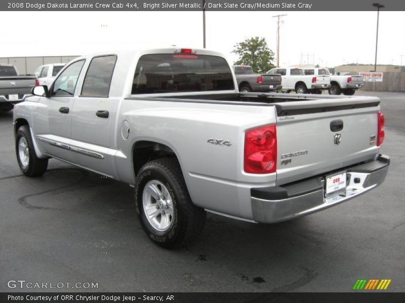 Bright Silver Metallic / Dark Slate Gray/Medium Slate Gray 2008 Dodge Dakota Laramie Crew Cab 4x4