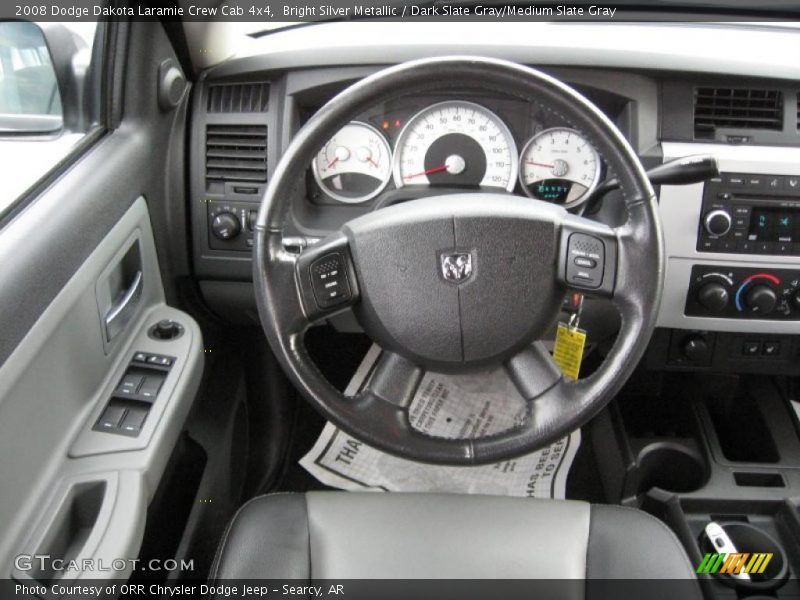 Bright Silver Metallic / Dark Slate Gray/Medium Slate Gray 2008 Dodge Dakota Laramie Crew Cab 4x4