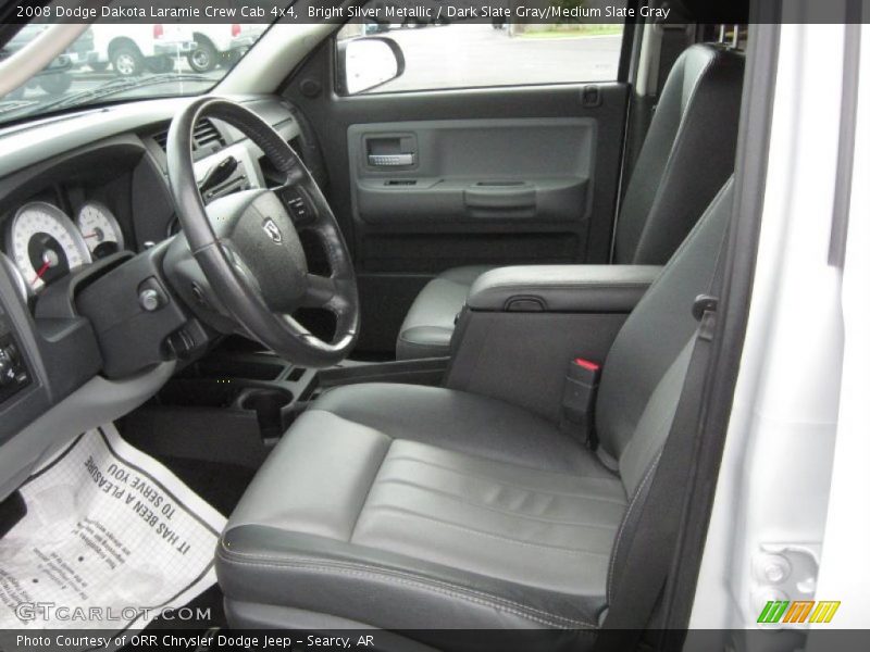Bright Silver Metallic / Dark Slate Gray/Medium Slate Gray 2008 Dodge Dakota Laramie Crew Cab 4x4