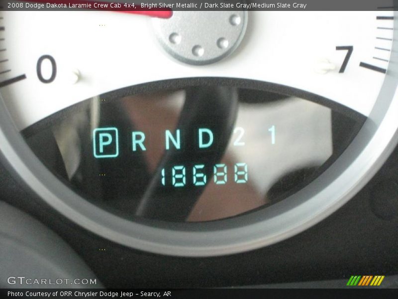 Bright Silver Metallic / Dark Slate Gray/Medium Slate Gray 2008 Dodge Dakota Laramie Crew Cab 4x4