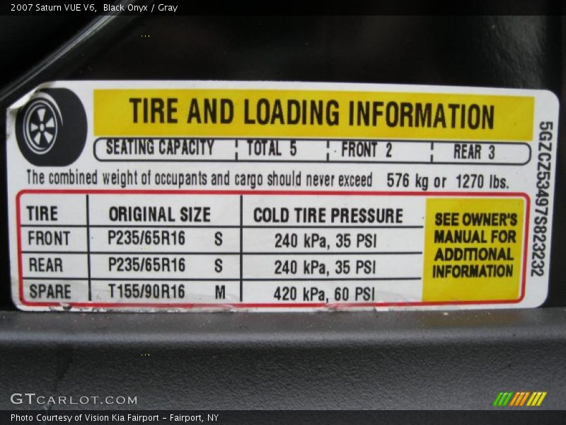 Black Onyx / Gray 2007 Saturn VUE V6