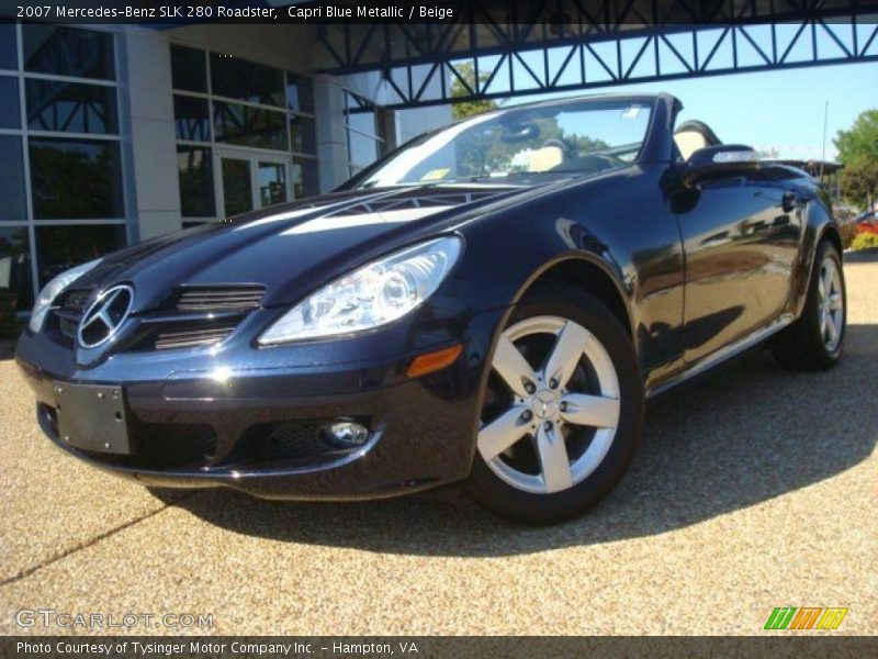 Capri Blue Metallic / Beige 2007 Mercedes-Benz SLK 280 Roadster