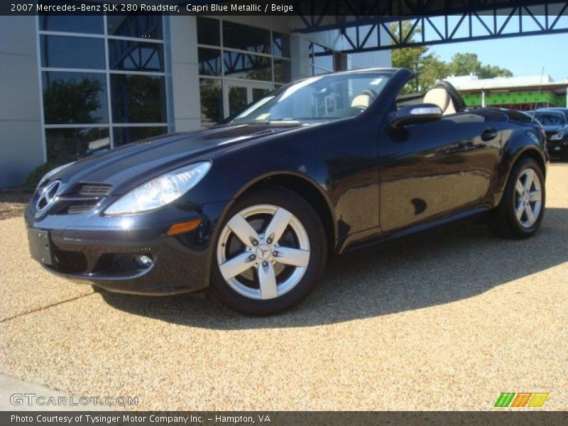 Capri Blue Metallic / Beige 2007 Mercedes-Benz SLK 280 Roadster