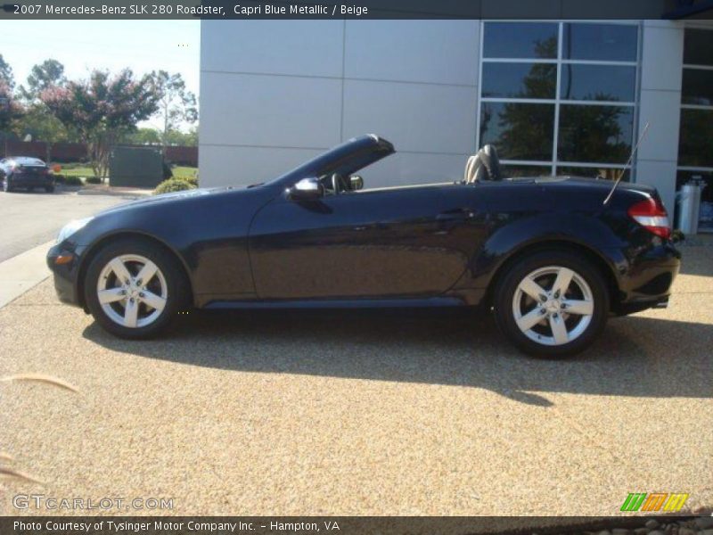 Capri Blue Metallic / Beige 2007 Mercedes-Benz SLK 280 Roadster