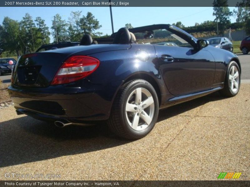 Capri Blue Metallic / Beige 2007 Mercedes-Benz SLK 280 Roadster
