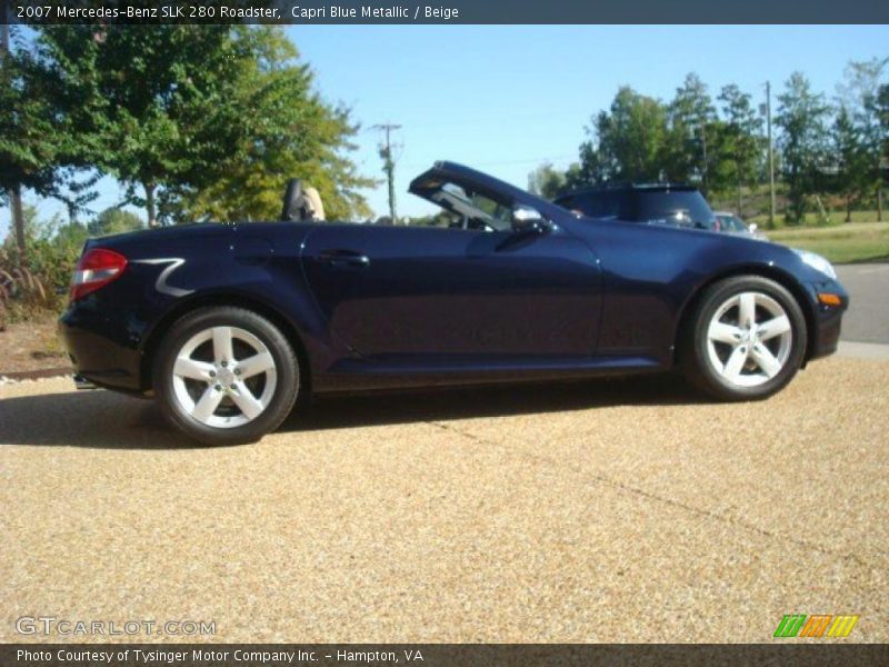 Capri Blue Metallic / Beige 2007 Mercedes-Benz SLK 280 Roadster