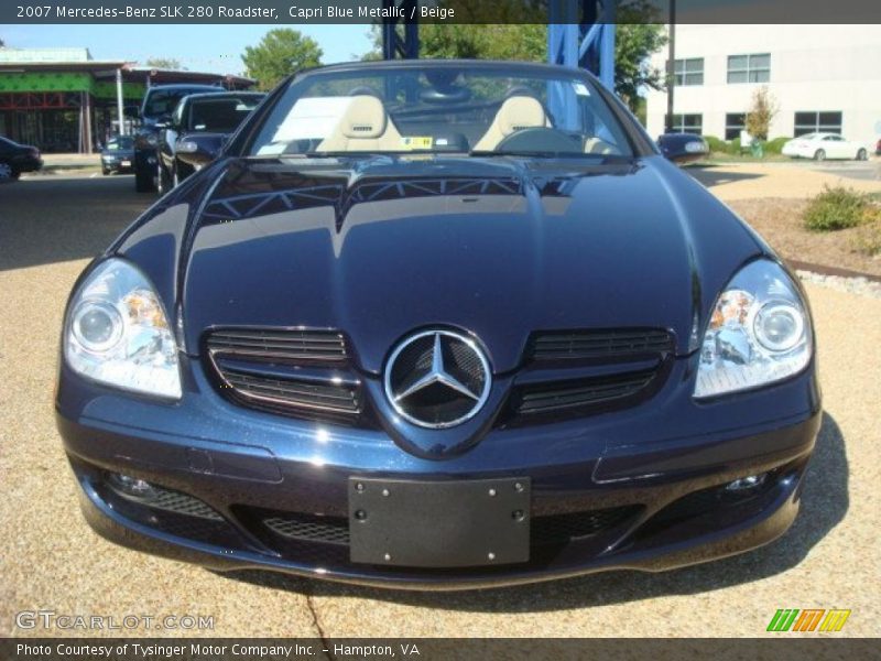 Capri Blue Metallic / Beige 2007 Mercedes-Benz SLK 280 Roadster