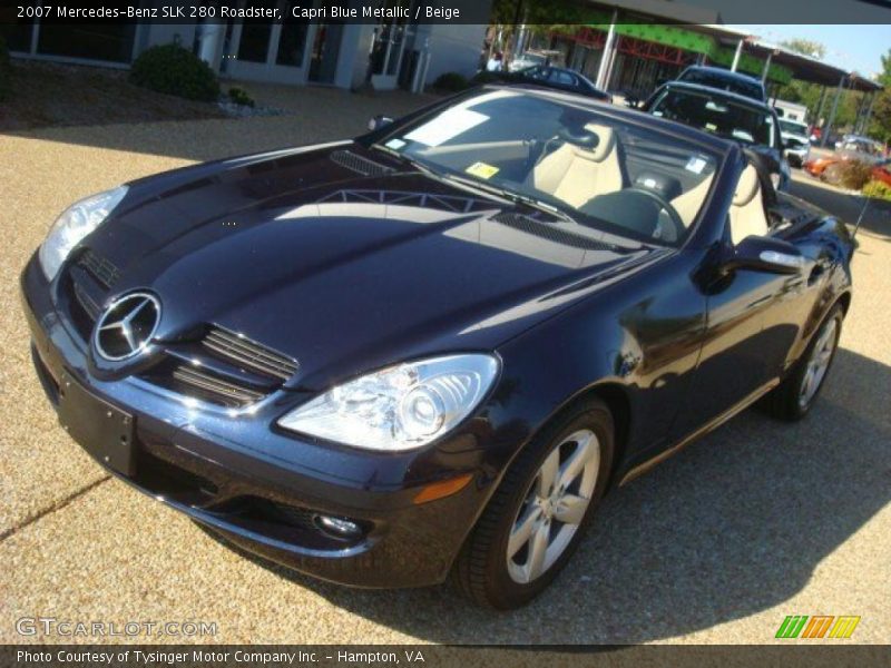 Capri Blue Metallic / Beige 2007 Mercedes-Benz SLK 280 Roadster