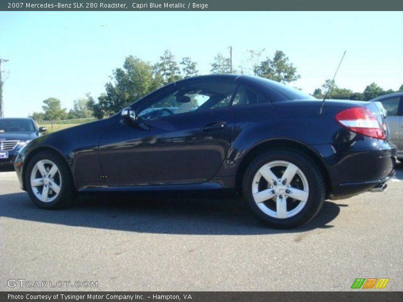 Capri Blue Metallic / Beige 2007 Mercedes-Benz SLK 280 Roadster