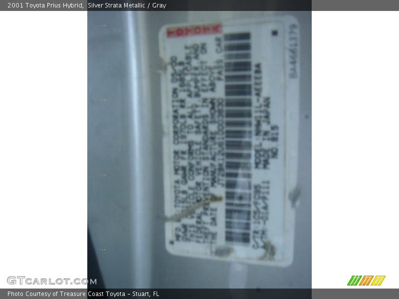Silver Strata Metallic / Gray 2001 Toyota Prius Hybrid