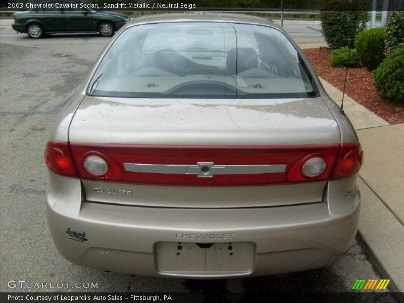 Sandrift Metallic / Neutral Beige 2003 Chevrolet Cavalier Sedan