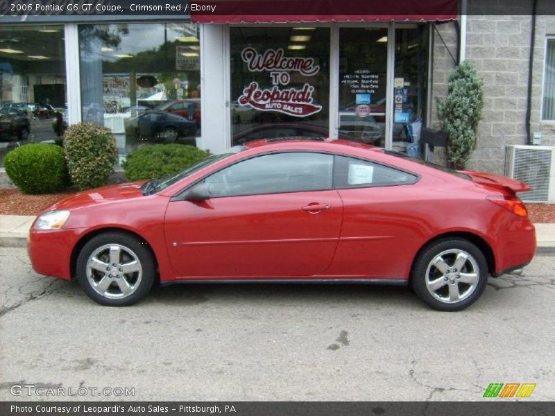 Crimson Red / Ebony 2006 Pontiac G6 GT Coupe