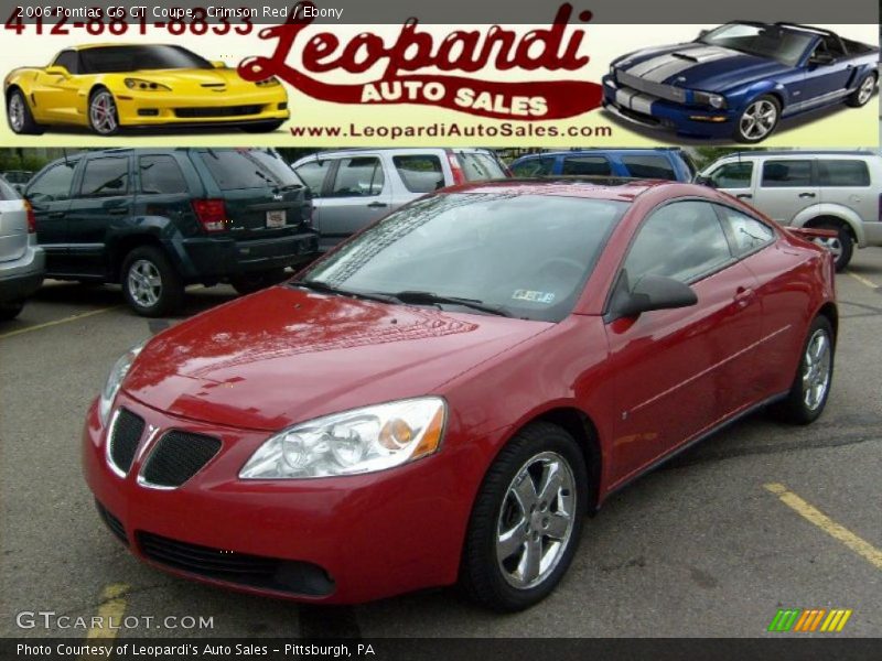 Crimson Red / Ebony 2006 Pontiac G6 GT Coupe